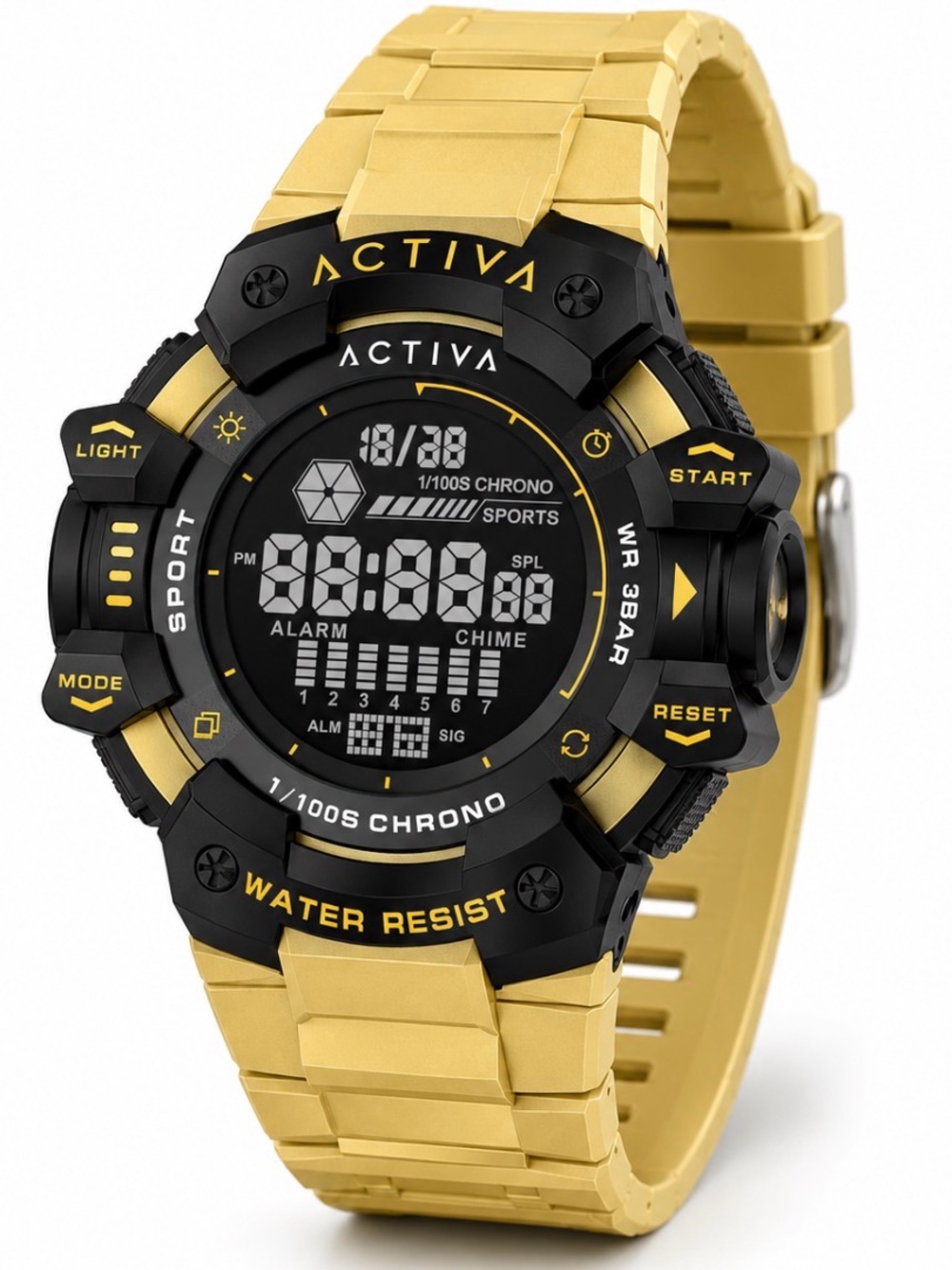 NWT Activa x Invicta ACW8050-004 Yellow Digital Watch 50mm